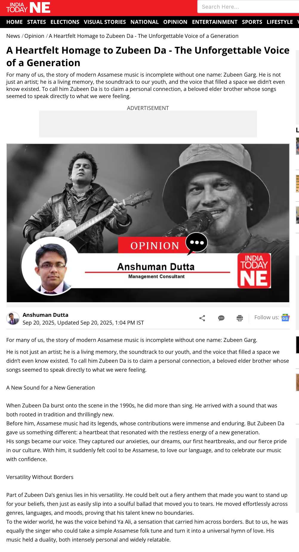 For many of us, the story of modern Assamese music is incomplete without one name: Zubeen Garg.  He is not just an artist; he is a living memory, the soundtrack to our youth, and the voice that filled a space we didn’t even know existed. To call him Zubeen Da is to claim a personal connection, a beloved elder brother whose songs seemed to speak directly to what we were feeling.